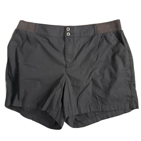 Lane Bryant Womens Shorts Size 18 Black High Rise Elastic Waist Pockets Stretch - Picture 1 of 7